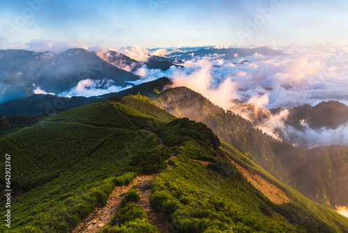 sunset over the Mount Hehuan