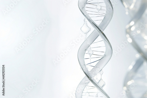 Abstract white background with glass DNA and space for your text