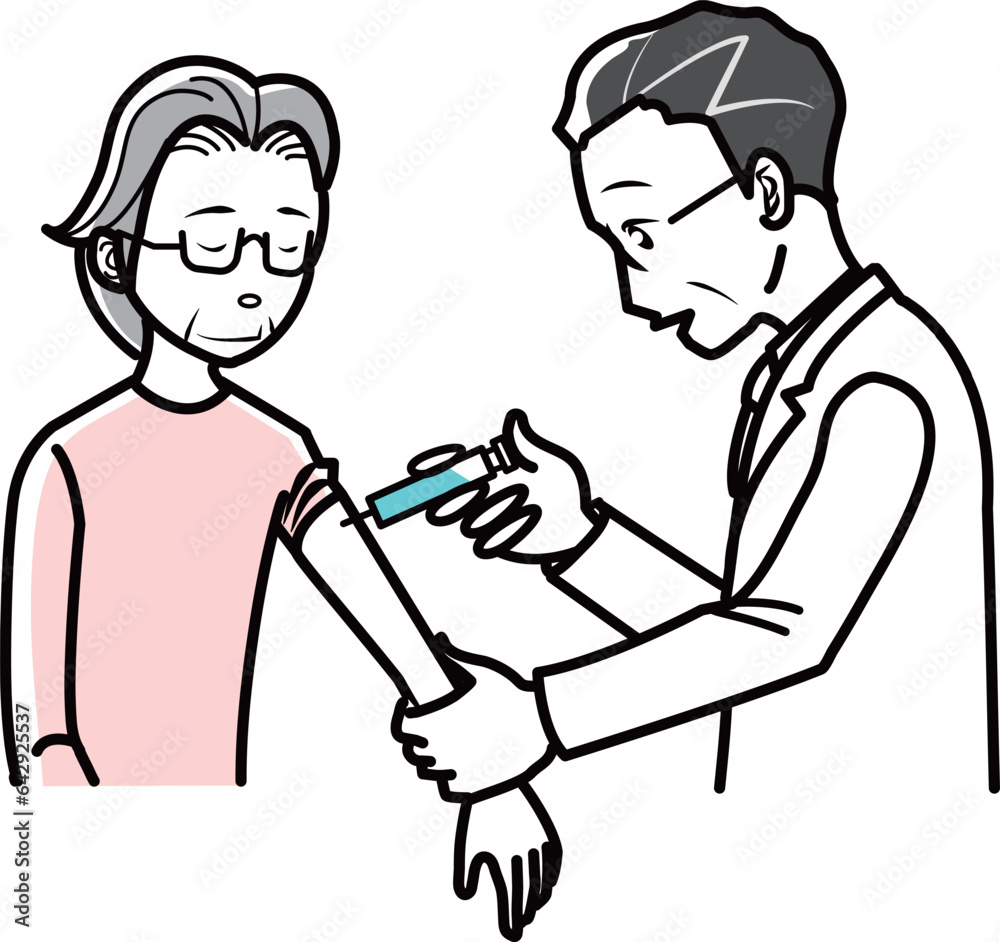 ワクチン接種を受ける高齢者