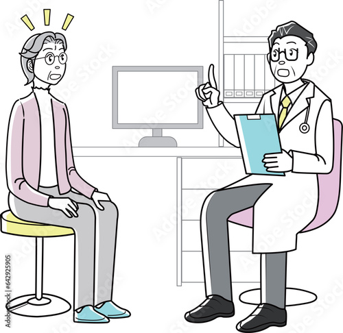 説明する医者と患者