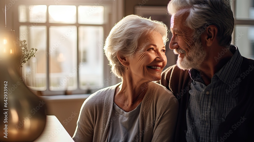 Intimate portrait of a senior LGBTQ couple, reminiscing while viewing old photographs Intimate portrait of a senior LGBTQ couple, reminiscing while viewing old photographs