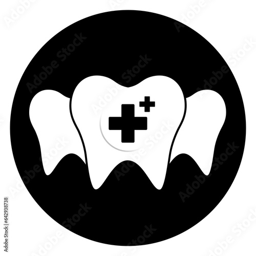 black dentist heal and protect shield circle icon