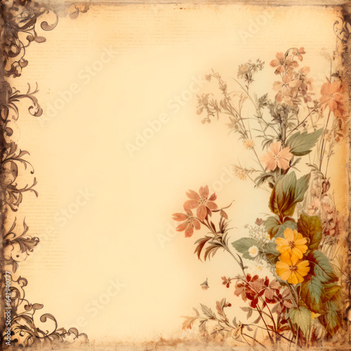 Background. Postcard. Landscape with wild flowers.