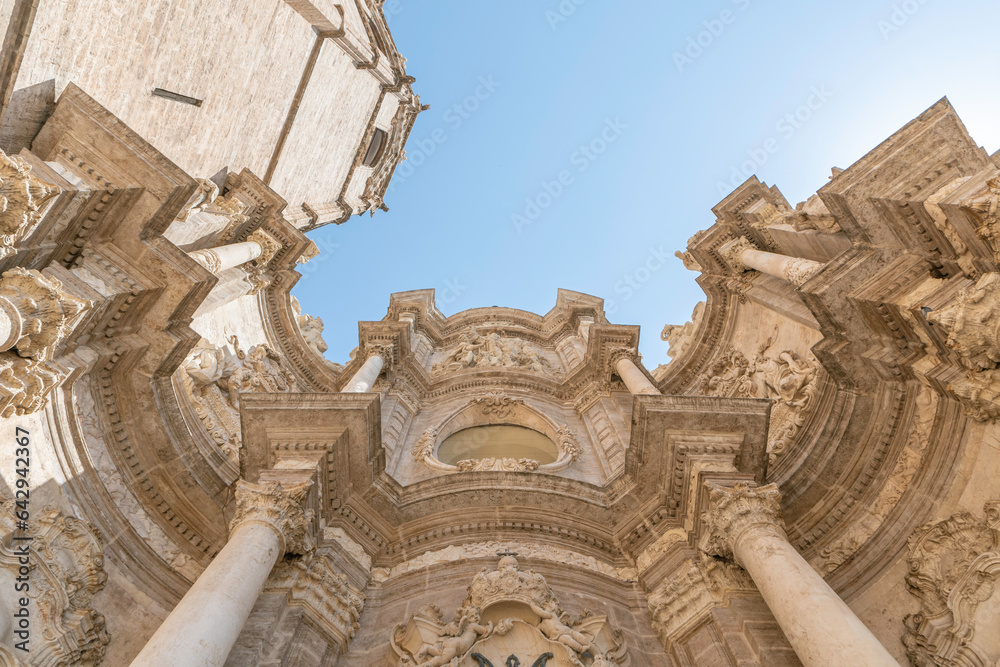 Façade de La Cathédrale Sainte Marie dans le centre historique de Valence, Espagne.