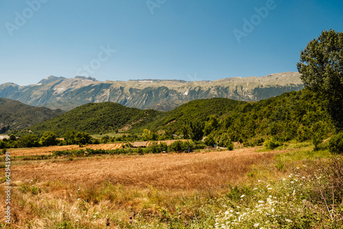 Stream of hot sulfuric water in the thermal baths of Permet Albania. Langarica Canyon, Kadiut Bridge photo