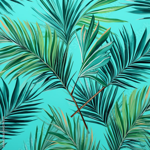 palm leaves seamless pattern