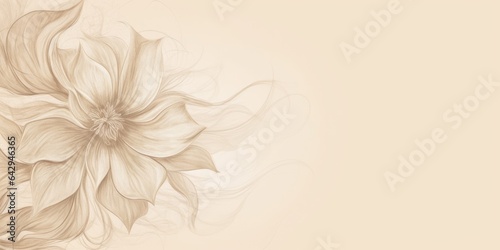 Beautiful abstract beige pencil drawing floral design background. beautiful Generative AI AIG32