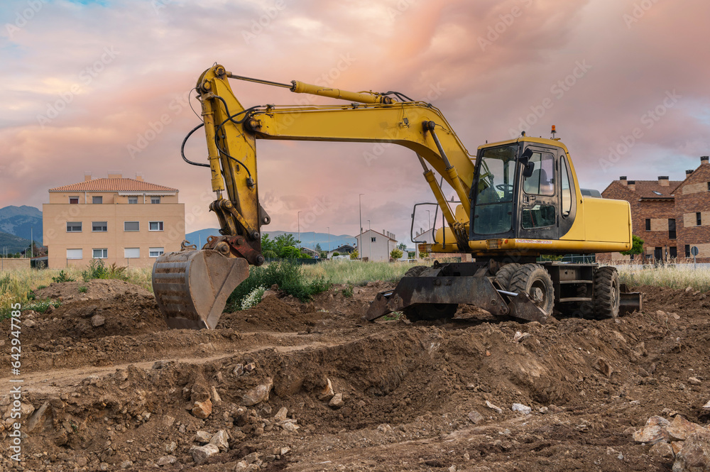Heavy machinery for the construction, moving earth Heavy machinery for the construction, moving earth