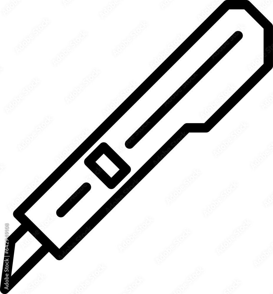 Line stationery knife icon as an editable stroke for your design Line stationery knife icon as an editable stroke for your design