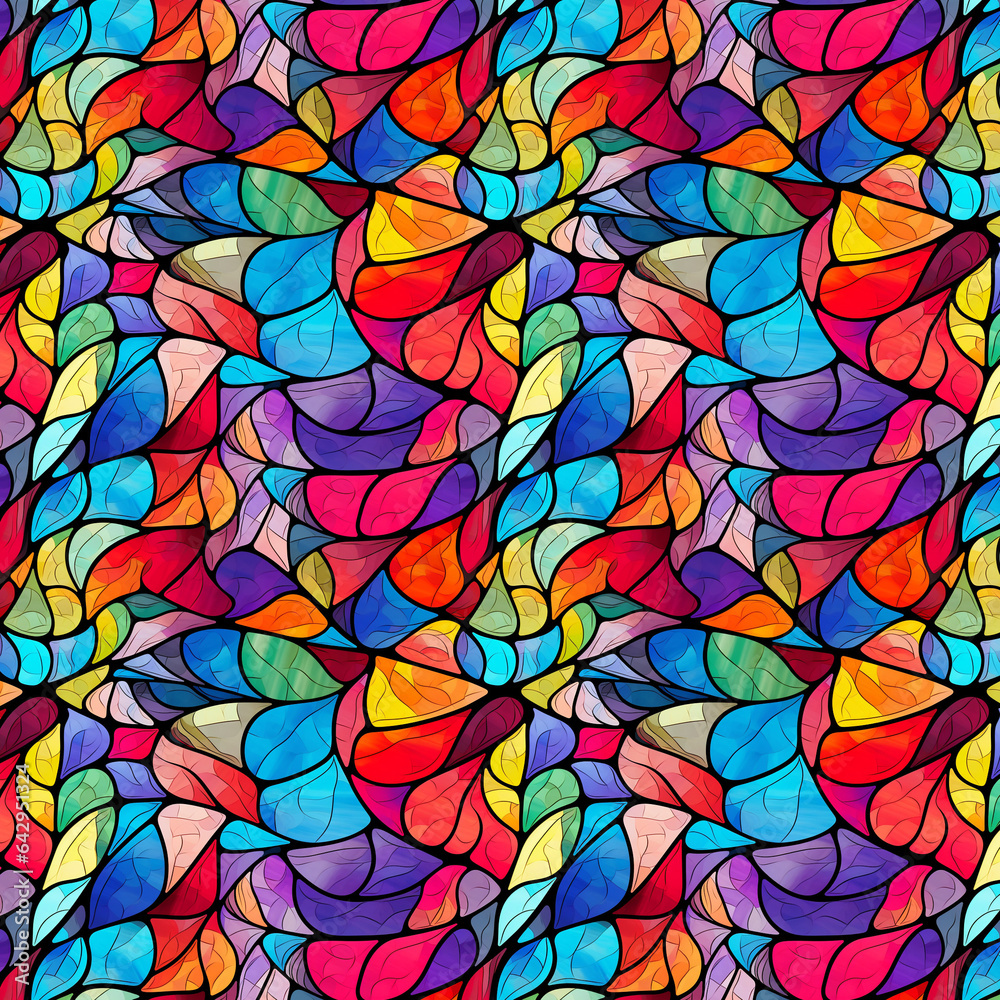 Oilpainted stained glass background and wallpaper Oilpainted stained glass background and wallpaper