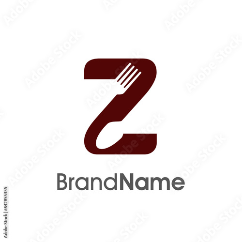 Initial Z Spoon and Fork Logo