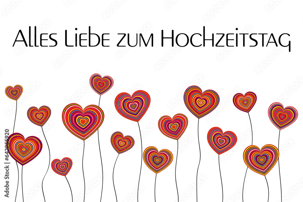 Alles Liebe zum Hochzeitstag Schriftzug in deutscher Sprache