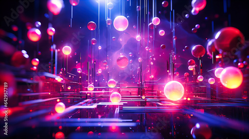 Neon Quantum Realm Abstract Visualization