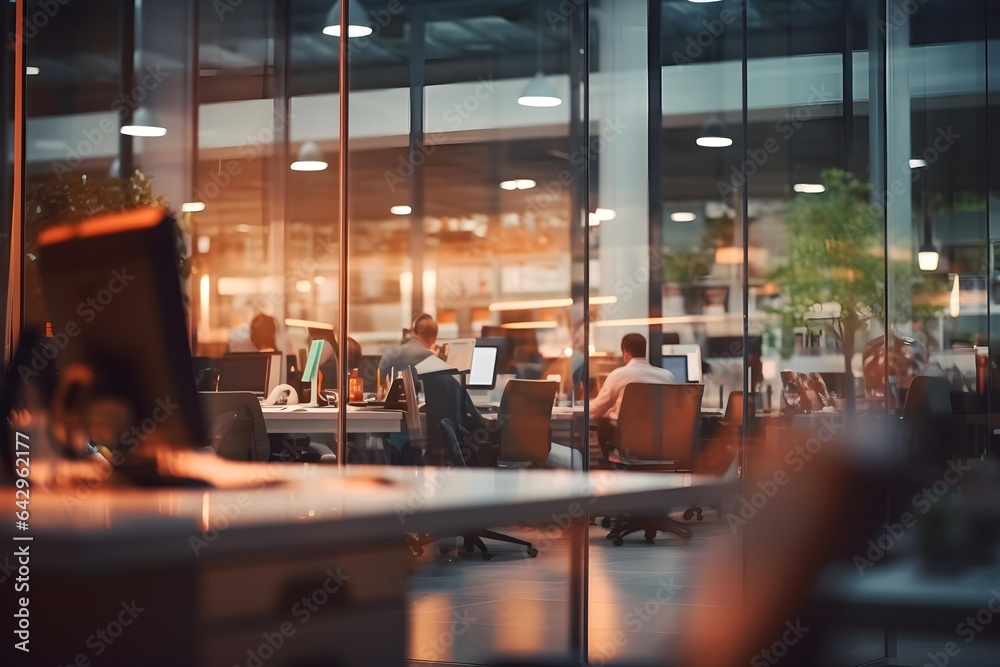 office interior background,blur,business Transform your virtual workspace with an elegant office 