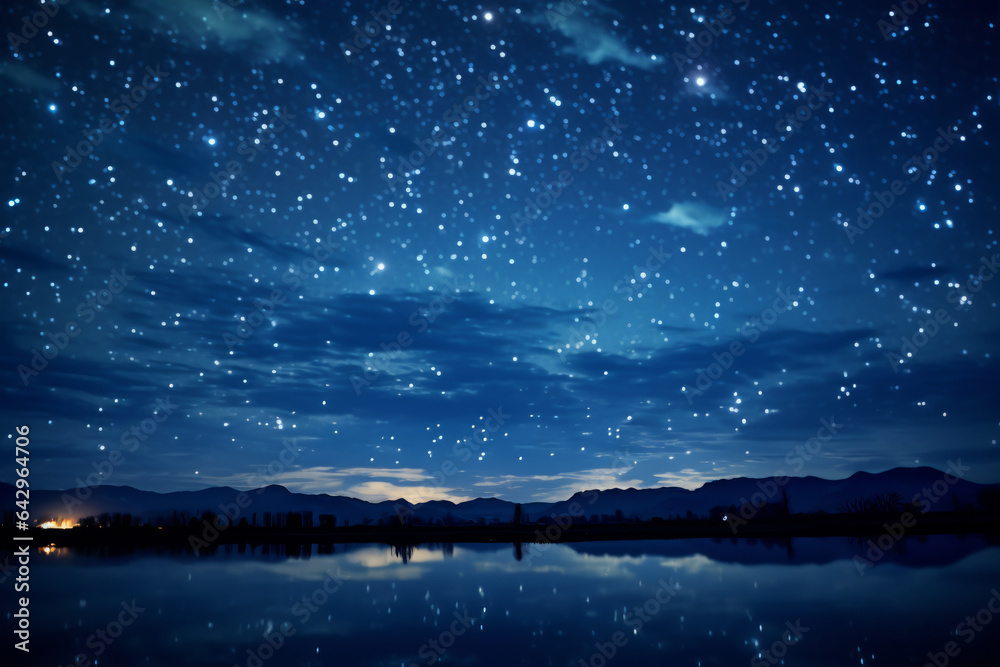 Nightly sky scene with stars Nightly sky scene with stars
