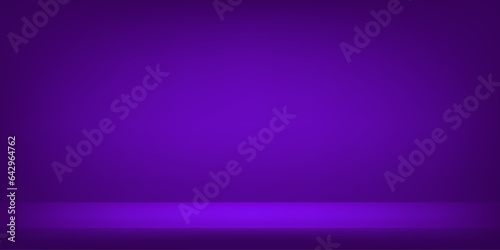 Purple studio room background. Abstract gradient black. Space for selling products on the website. Template mock up for display of product. Business backdrop. Vector illustration.