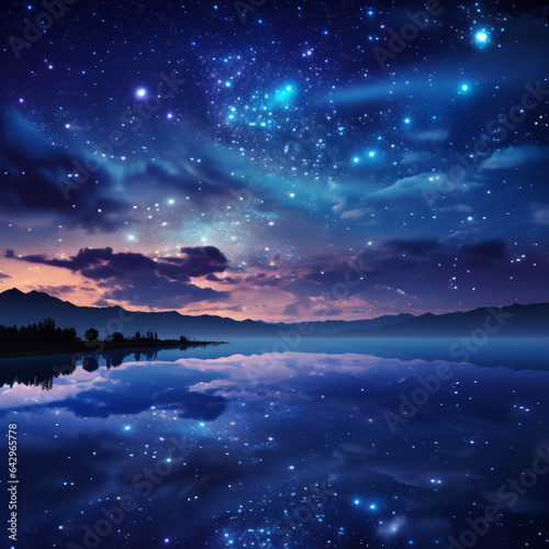 Nightly sky scene with stars