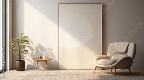The Essence of Modern Elegance  Chic Living Illuminated by Mock-Up Frame Brilliance