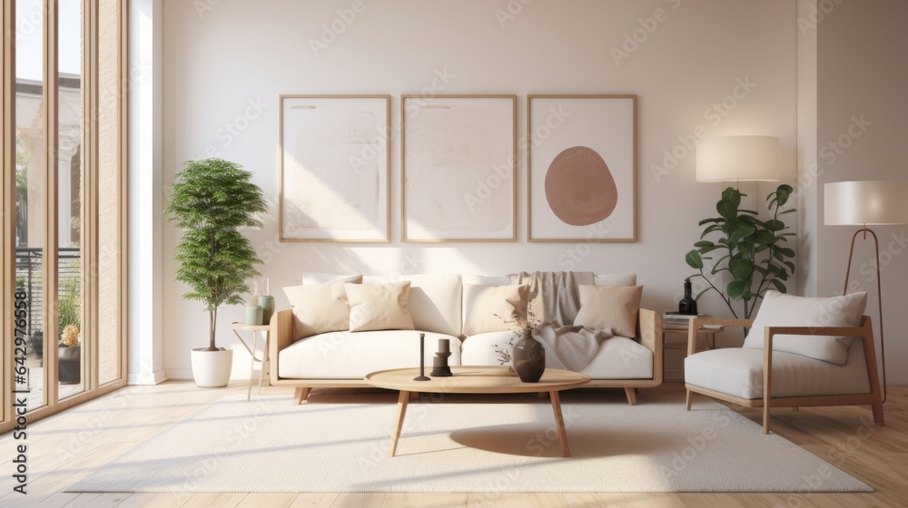 Fototapeta premium Room Resplendence Chronicles: Chic Interiors Define Radiating Excellence