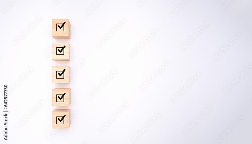 Five correct sign symbols are on a white background. Five correct sign symbols are on a white background.