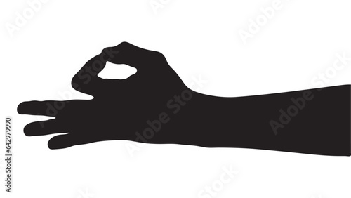 hand silhouette isolated on white, Vector collection of human hands of different gestures, hands gesturing black, Black hands silhouettes, vector illustration