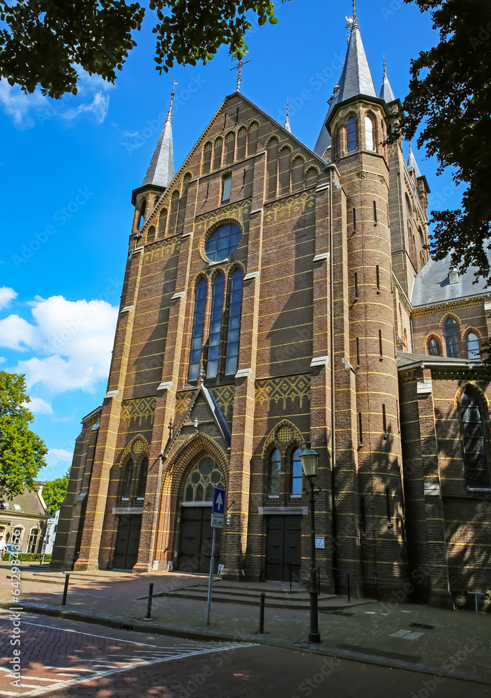Beautiful neo gothic dutch church in rural town - Oisterwijk, Brabant, Netherlands
