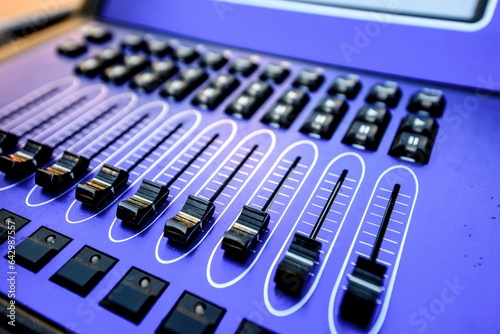 Sonic Mastery: 4K Close-Up of a Digital Live Mixing Sound Console