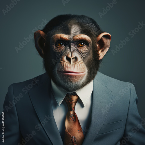 Funny portrait of a monkey businessman © Guido Amrein