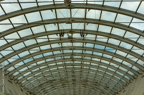 Arched roof of a shopping and entertainment center photo