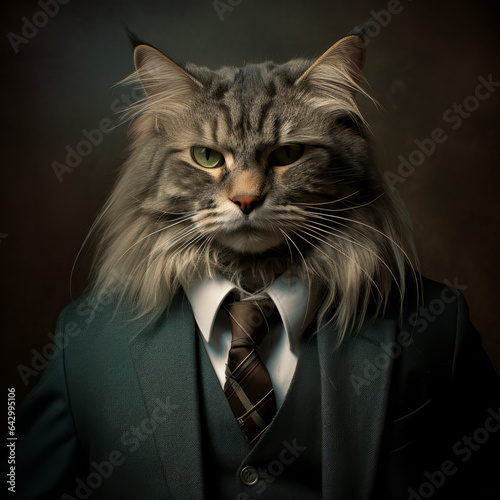Funny portrait of a cat businessman © Guido Amrein