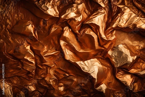 Crumpled rusty foil texture background