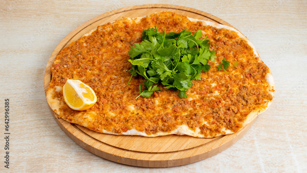 Lahmacun top view isolated Lahmacun top view isolated
