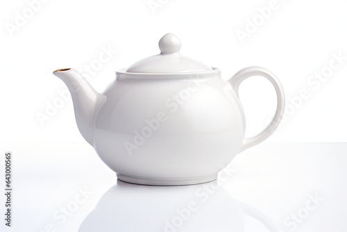 white teapot isolated on white background