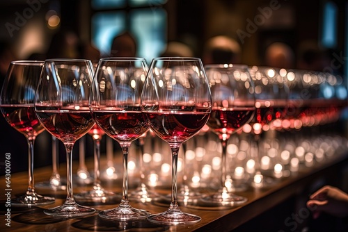 Valokuva Wine glasses observed at a festive gathering