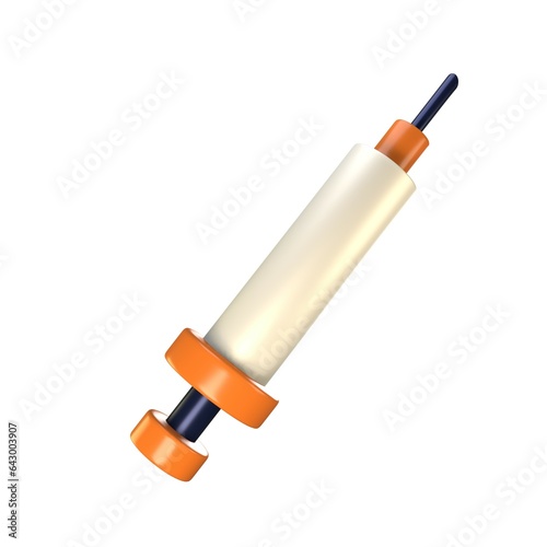 3D design of injection icon. 3D Injection illustration. 3D design vaccination icon.