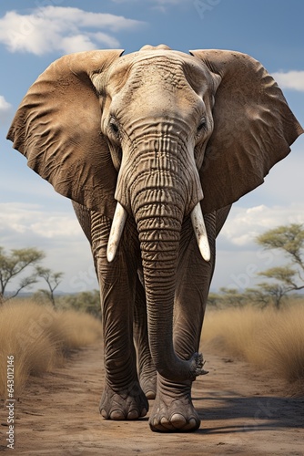 African elephant (Loxodonta africana) in the savannah © Liudmila