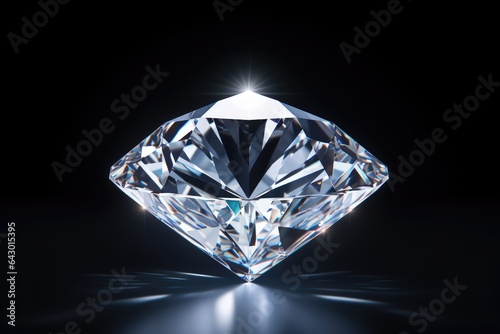 Diamond shining on white surface
