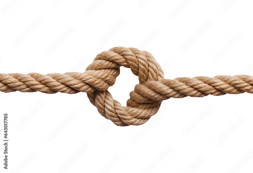 Rope loop isolated on transparent or white background, png