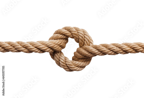 Rope loop isolated on transparent or white background, png