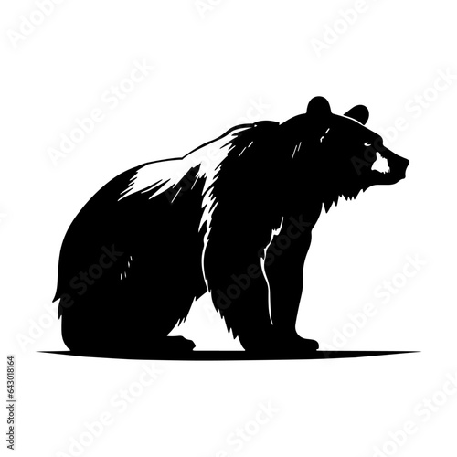 Bear icon. Bear silhouette. Black symbol of a walking bear.