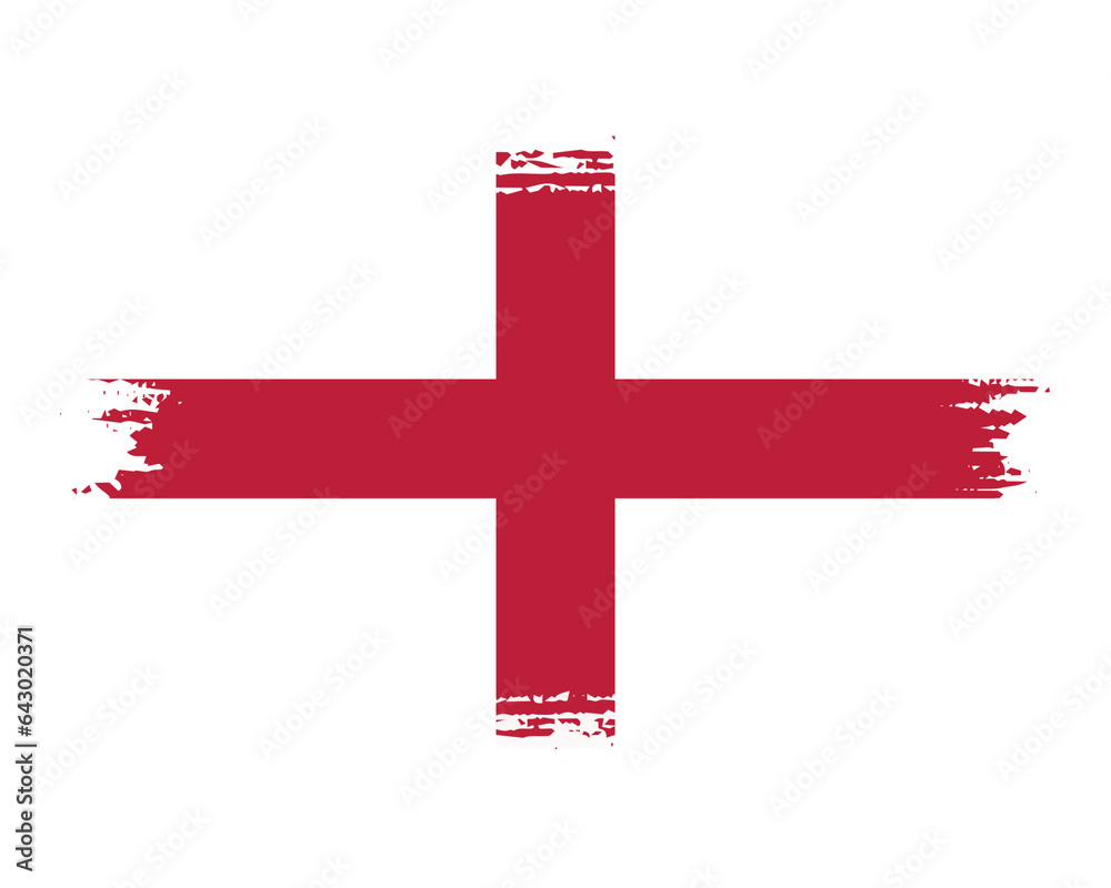 Obraz premium brush flag england transparent background, england brush watercolour flag design template element PNG file england flag