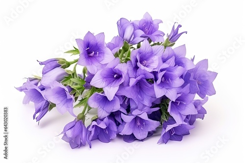 Isolated bouquet of bell flowers on white background