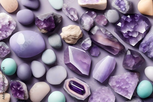 purple stones and minerals background