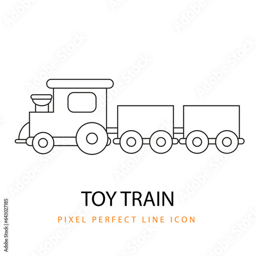 Toy Train Children Baby Toy Product Icon Line Art Pixel Perfect Infant Baby Coloring Page