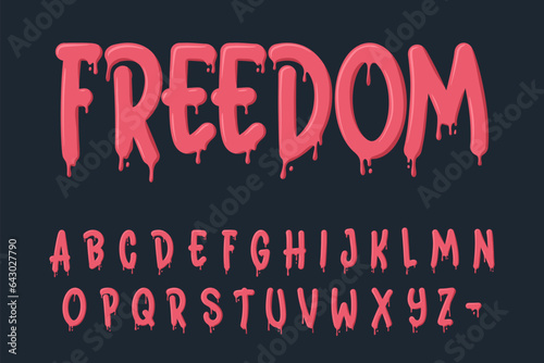 Alphabet Pink Simple Graffiti Cartoon vector