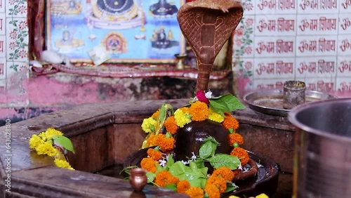 hindu god lord shivalinga statue at ancient temple from different angle