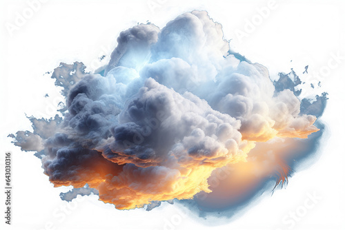 High-quality transparent cloud PNG image with realistic shading and lighting effects