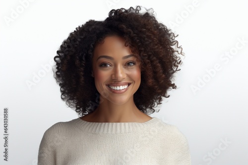 Happy African American woman, beautiful afro girl, Confident in her own style