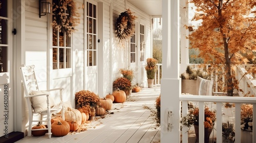 Bohemian and fall decor in a porch
