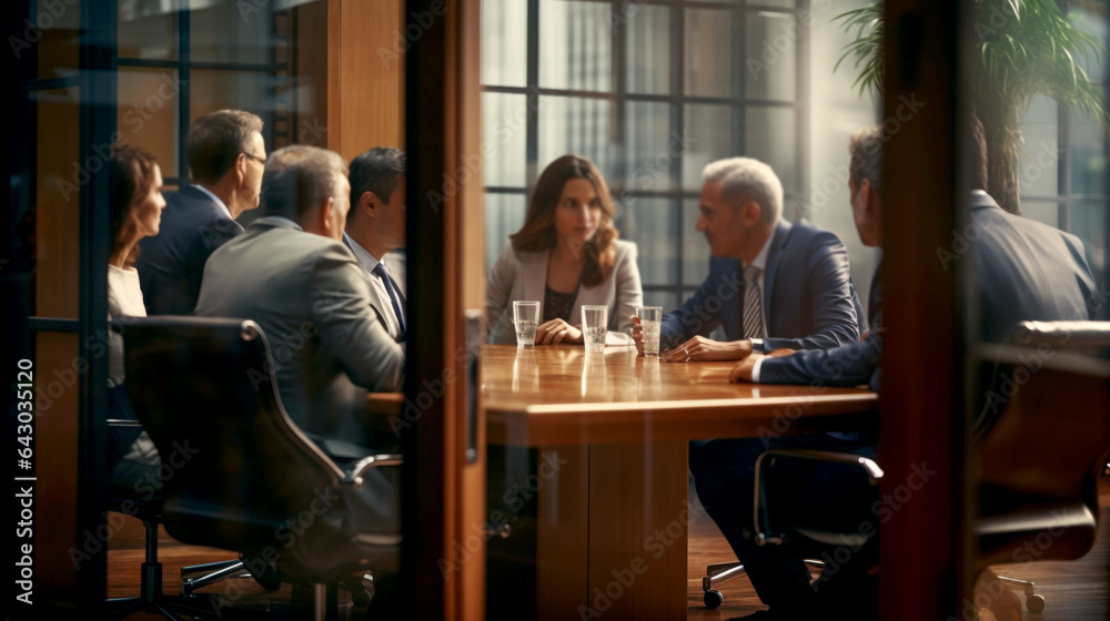 businessmen behind closed doors discuss new approaches to speed up their business. Generative Ai businessmen behind closed doors discuss new approaches to speed up their business. Generative Ai